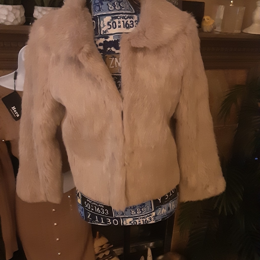 BEBE RABIT FUR COAT
